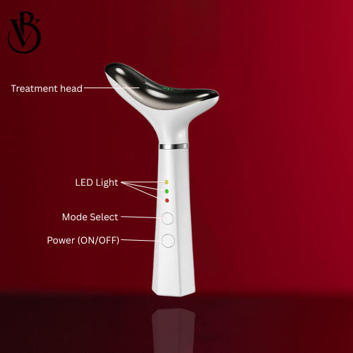Beautiora Neck & Face Massager – 3 Color Modes & Vibration - Image 3