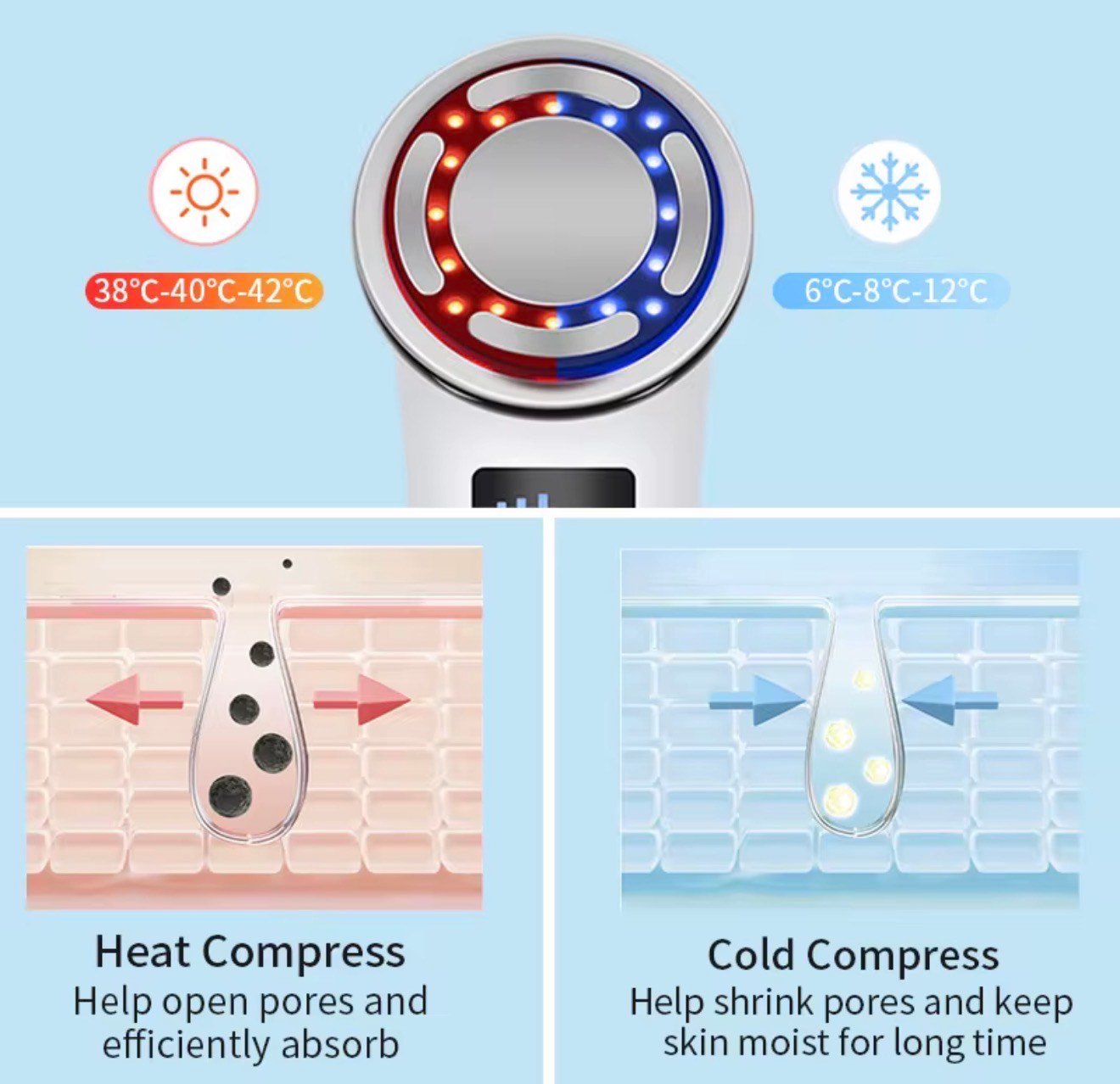 Beautiora Hot and Cold Pulse Beauty Device - Skin Tightening & Rejuvenation - Image 5