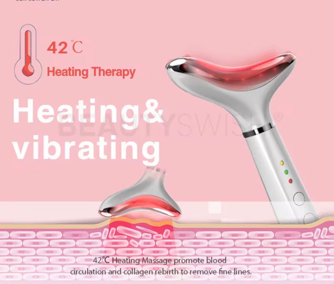 Beautiora Neck & Face Massager – 3 Color Modes & Vibration - Image 8
