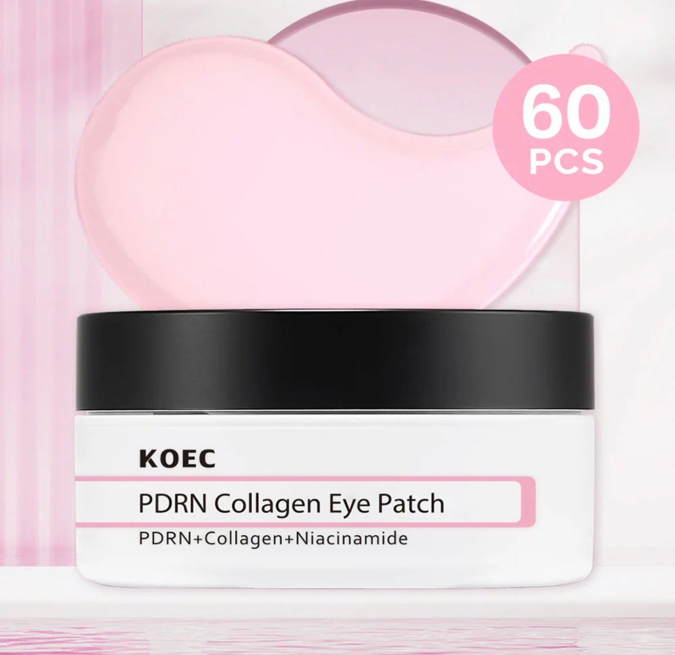 KOEC PDRN Collagen Eye Patch – 60 Hydrogel Patches for Under‑Eye Depuffing, Brightening & Fine‑Line Care