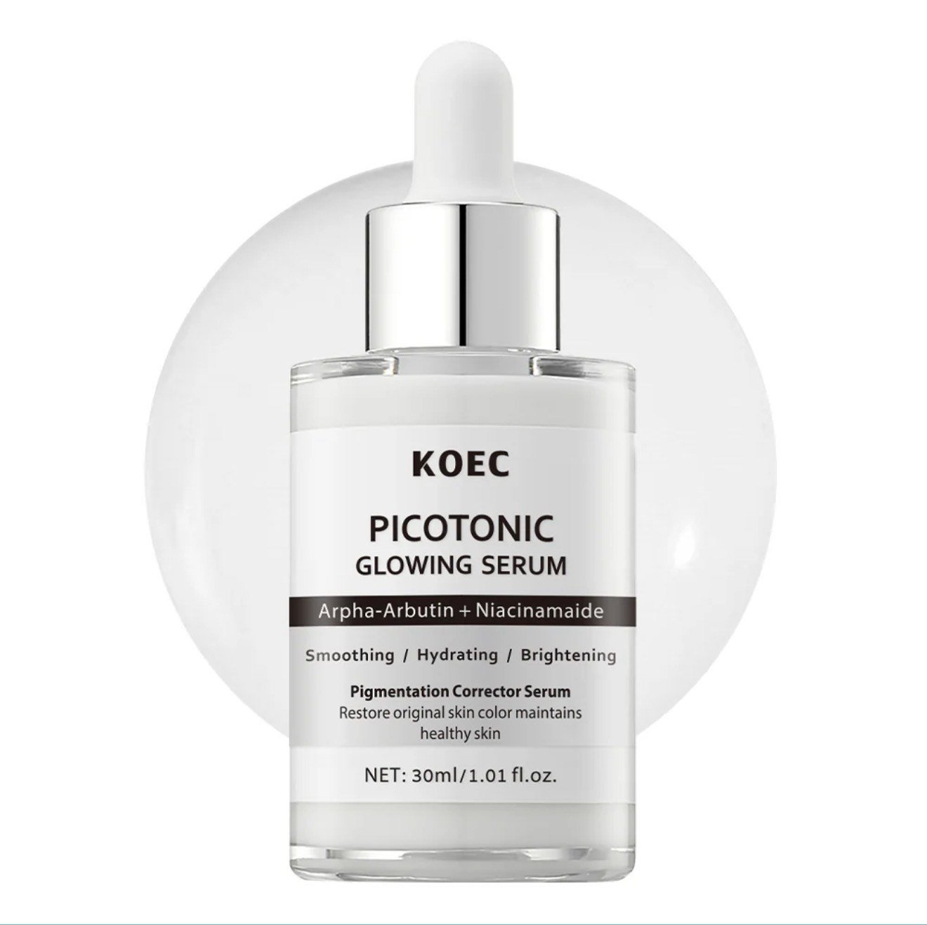 KOEC Picotonic Glowing Serum – Alpha‑Arbutin + Niacinamide Brightening & Blemish Mark Corrector