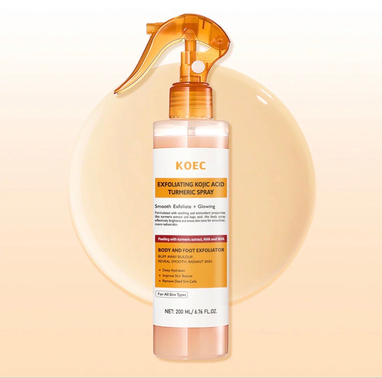 KOEC Exfoliating Kojic Acid Turmeric Spray bottle 200 mL front view