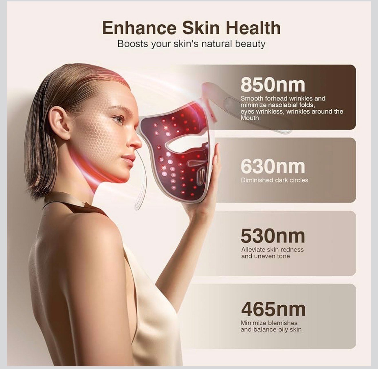 Beautiora 3D Wireless LED Light Therapy Face Mask – 7 Color Rejuvenation for Anti-Aging, Acne & Skin Renewal - Image 2