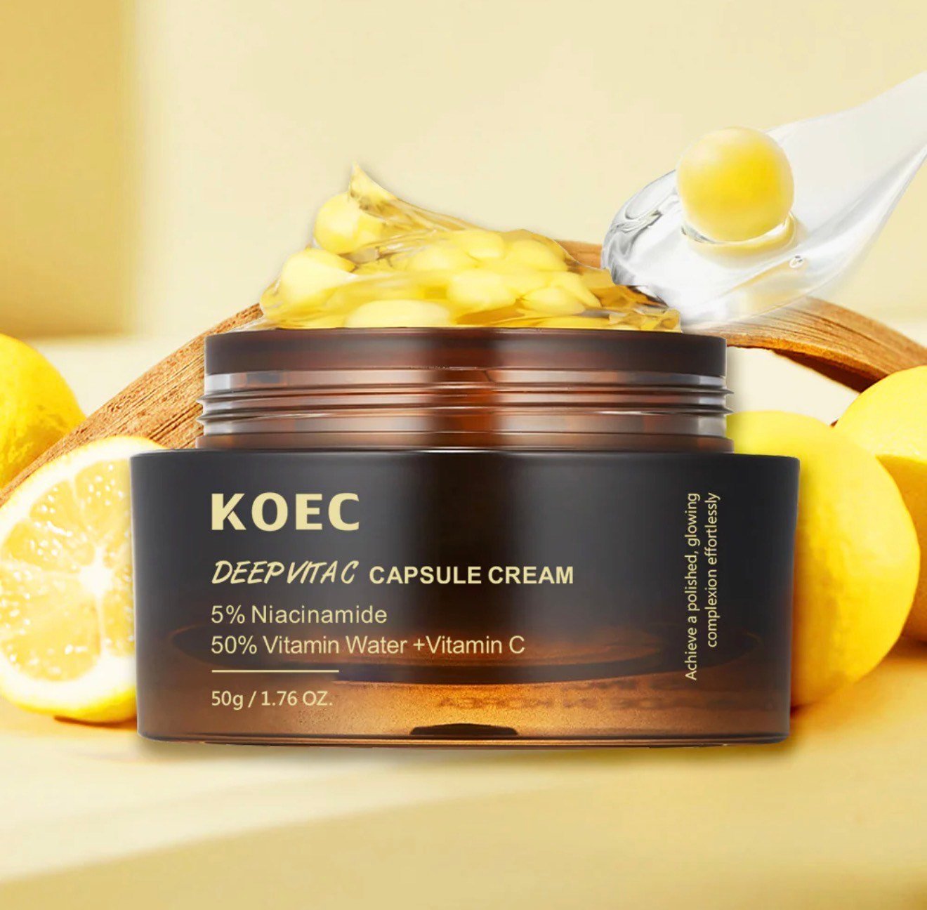 KOEC Deep Vita C Capsule Cream – Brightening & Hydrating Vitamin C Moisturizer | 50g