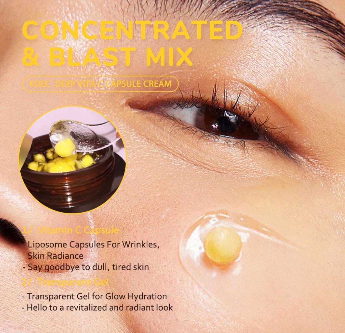 KOEC Deep Vita C Capsule Cream – Brightening & Hydrating Vitamin C Moisturizer | 50g - Image 2