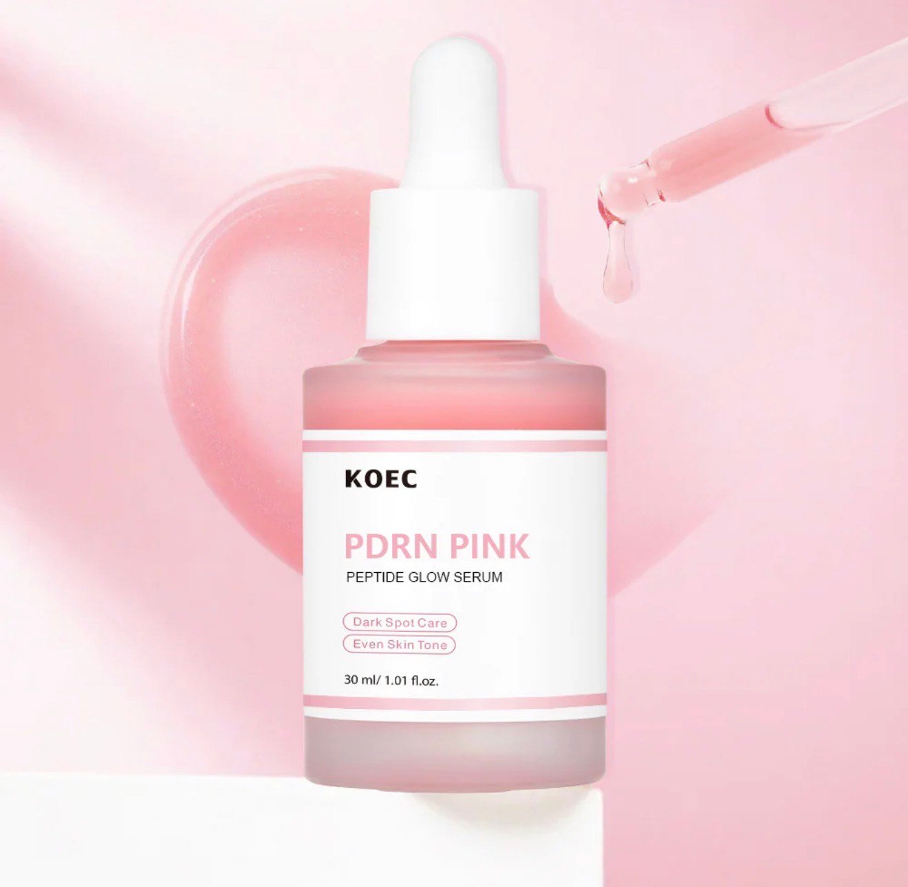 KOEC PDRN Pink Peptide Glow Serum – Brighten, Hydrate & Even Skin Tone | 30ml