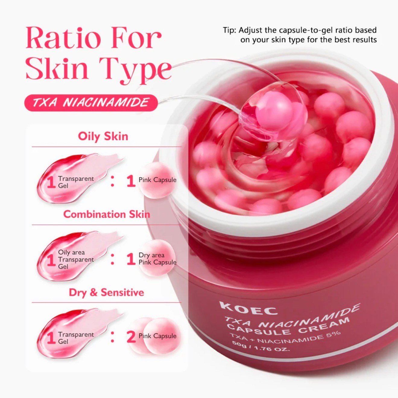 KOEC TXA Niacinamide Capsule Cream – TXA + Niacinamide 5% for Clear & Radiant Skin - Image 5