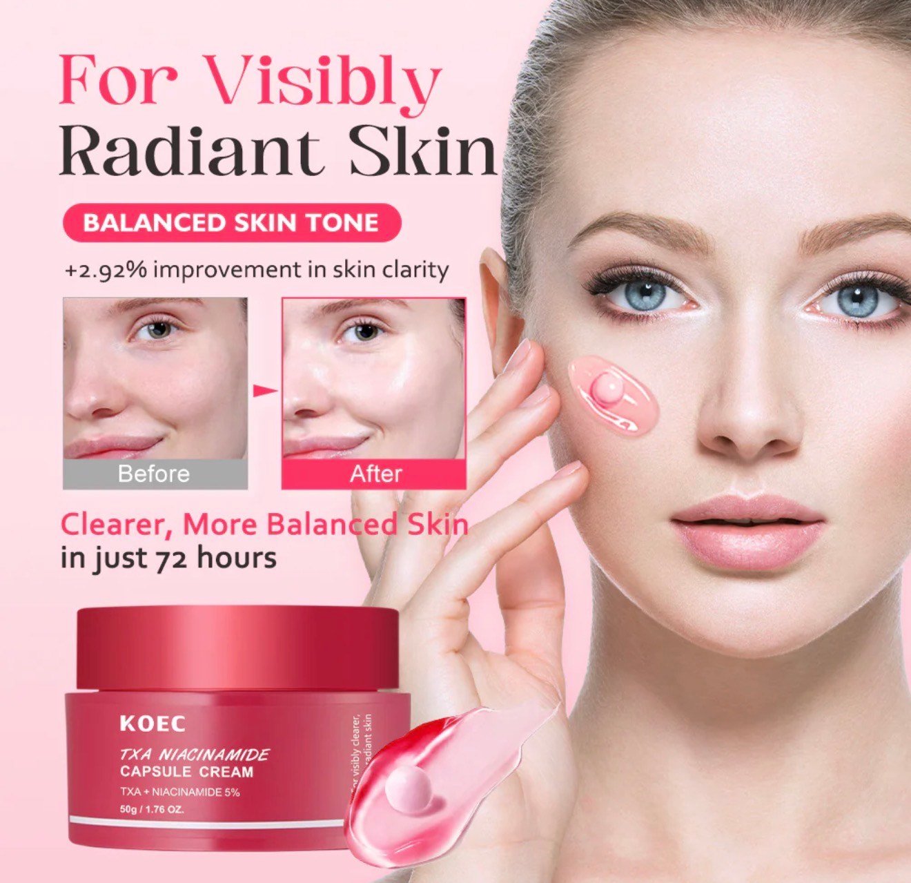 KOEC TXA Niacinamide Capsule Cream – TXA + Niacinamide 5% for Clear & Radiant Skin - Image 4