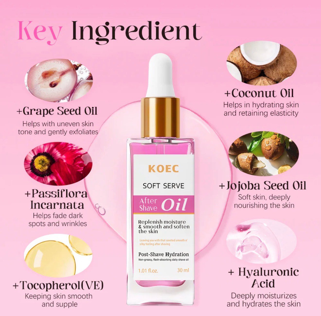 KOEC Soft Serve After Shave Oil – Hydrating & Soothing Post-Shave Skincare | 30ml - Image 4