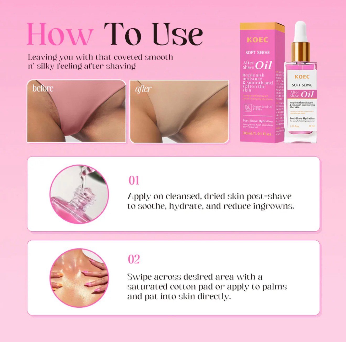 KOEC Soft Serve After Shave Oil – Hydrating & Soothing Post-Shave Skincare | 30ml - Image 2