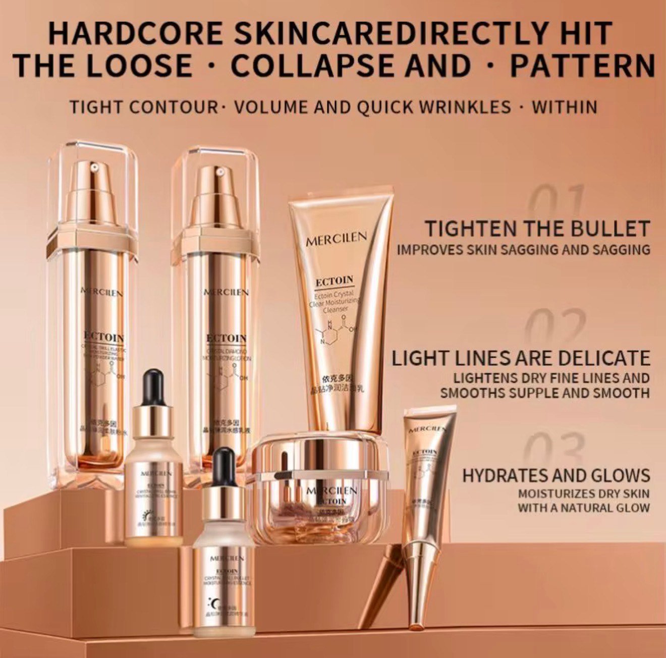 Korean Skincare Crystal Diamond Elastic Beauty Seven-Piece Set - Image 5