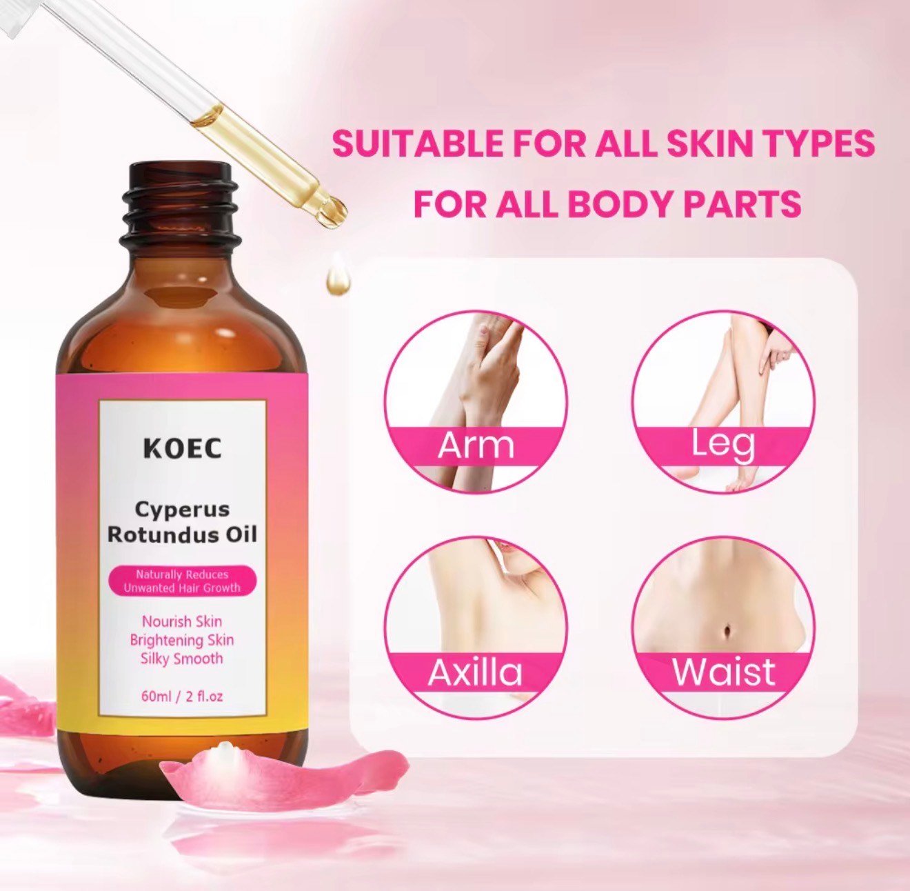 KOEC Cyperus Rotundus Oil – Natural Hair Growth Reduction & Skin Nourishing Oil - Image 6