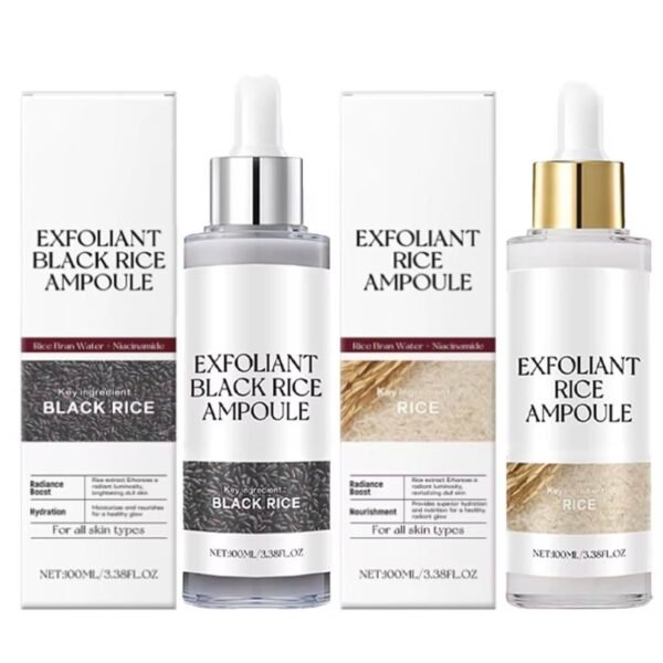 KOEC Exfoliant Rice & Black Rice Ampoule Duo – Radiance & Texture Repair (100 mL each)