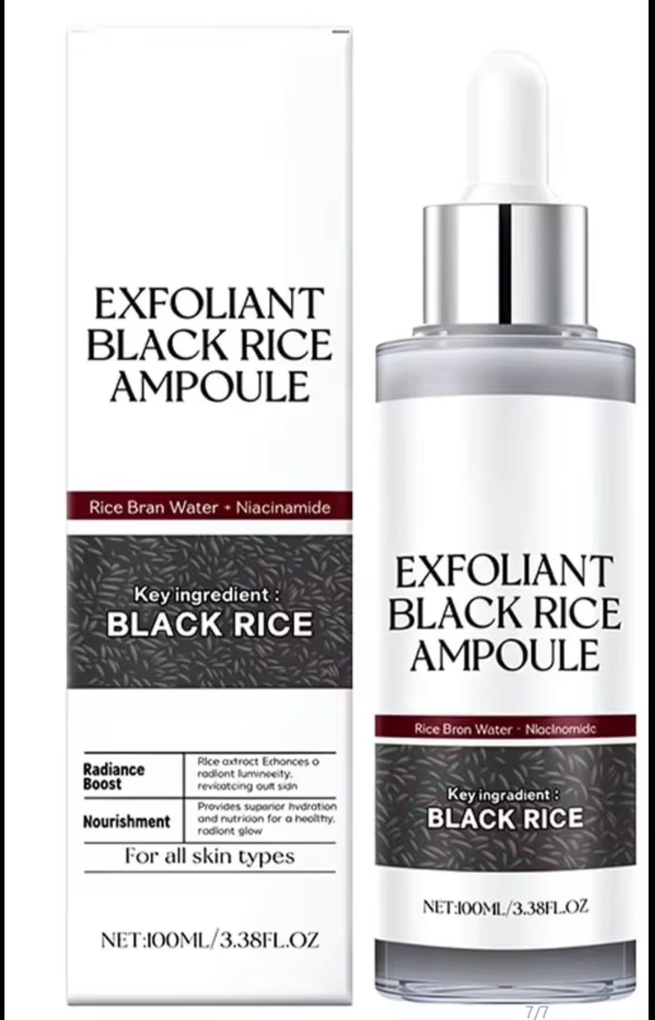 KOEC Exfoliant Rice & Black Rice Ampoule Duo – Radiance & Texture Repair (100 mL each) - Image 2
