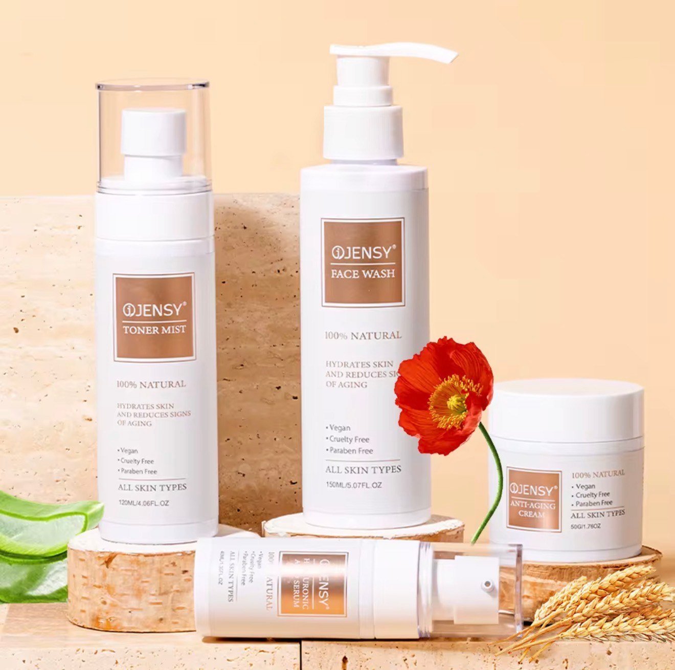 Korean Skin Care-OJENSY 4-Step Natural Skincare Set - Image 3