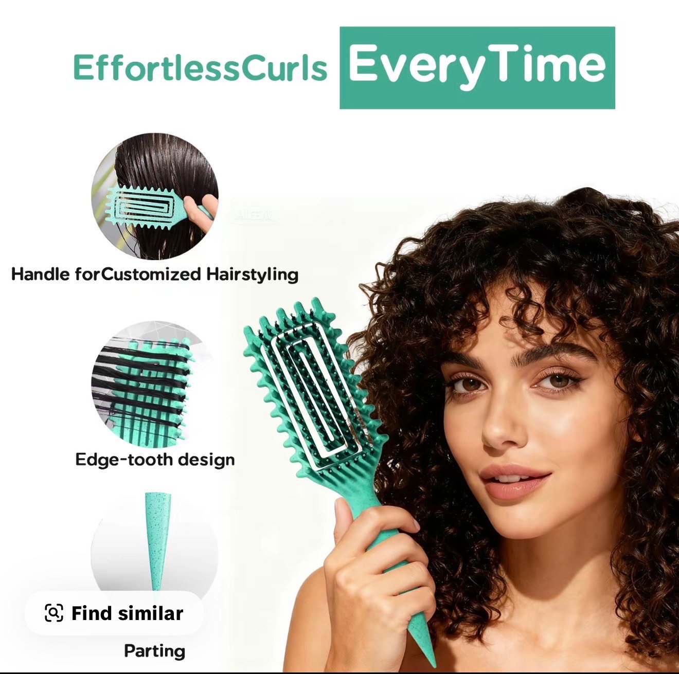 Curly Hair Styling Brush – Ventilated Barrel & Paddle Combo (Pink)OR (Blue) - Image 6