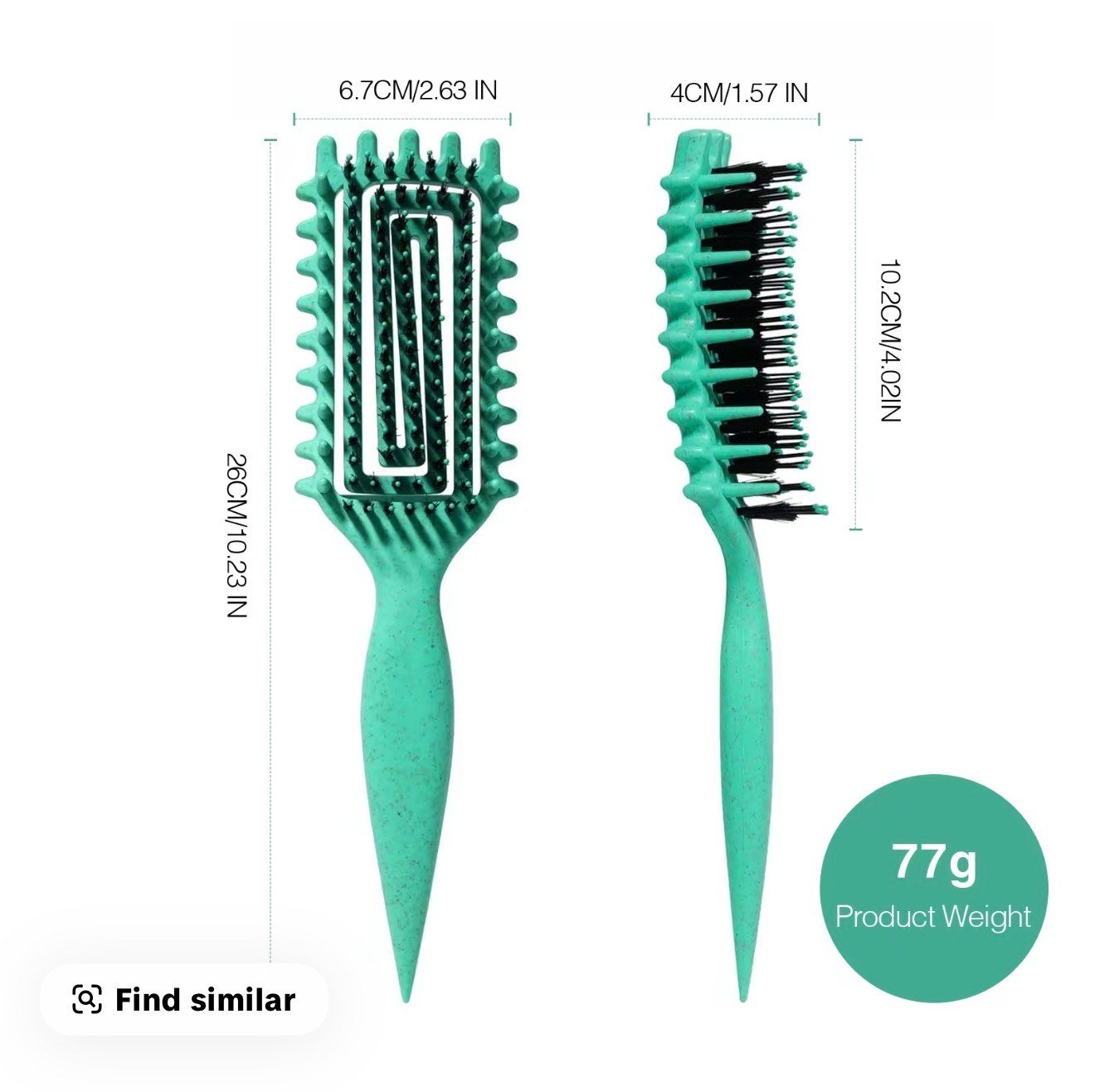 Curly Hair Styling Brush – Ventilated Barrel & Paddle Combo (Pink)OR (Blue) - Image 5