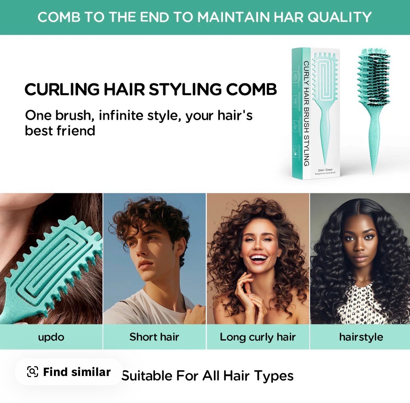 Curly Hair Styling Brush – Ventilated Barrel & Paddle Combo (Pink)OR (Blue) - Image 3